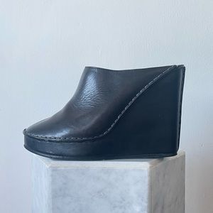 Chloe leather wedge clogs